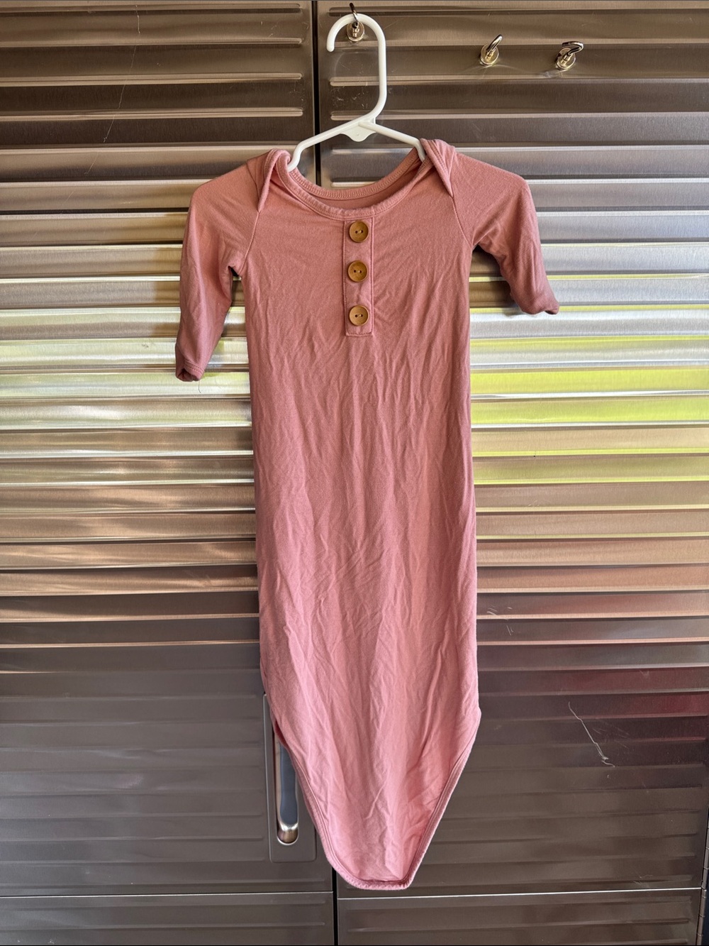 Caden Lane Dusty Rose Knot Gown with Wooden Buttons